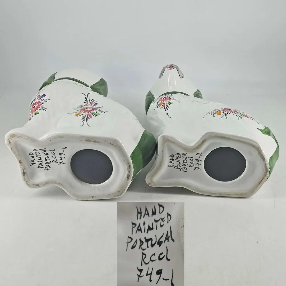 Vintage set of Staffordshire style hand painted Cavalier Dogs Portugal